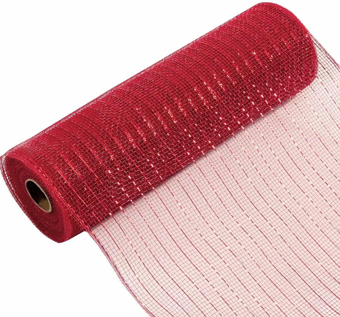 Metallic Deco Mesh Ribbon 10 inch X 30 feet(10 Yards)Decorative Ribbon