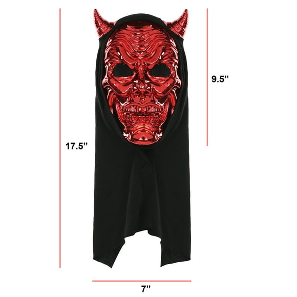 Metallic Devil Mask for Adults, Red, Halloween Costume Accessory for Adults, by Way to Celebrate