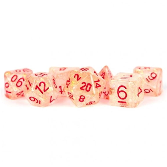 Metallic Dice Games  Flash Dice, Red - Set of 7