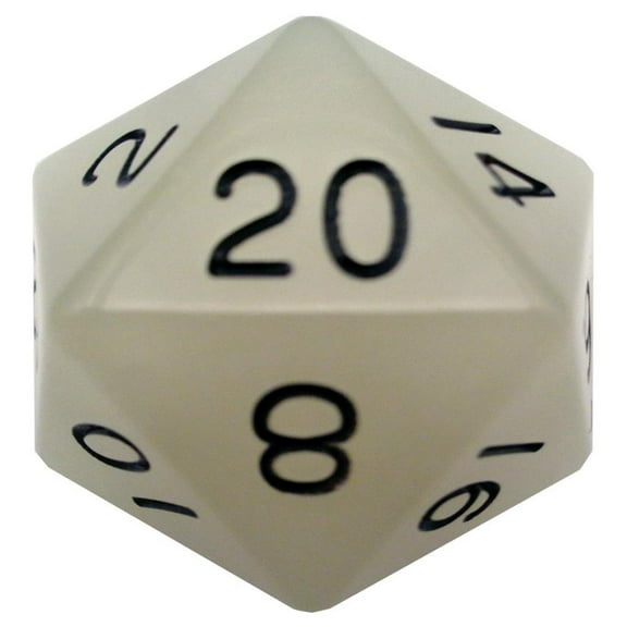 d20 Single 35mm Mega GND CL w/BK # Metallic Dice Games LIC31020