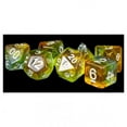 thumbnail image 1 of Metallic Dice Games LIC662 16 mm Yellow Aurora Polyhedral Dice Set with White Numbers - Set of 7, 1 of 2