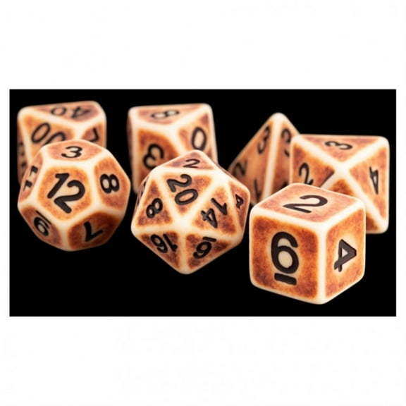 7-Set: 16mm: Ancient BRbk Metallic Dice Games LIC699