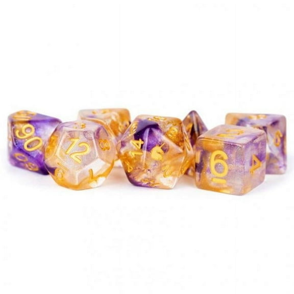 Metallic Dice Games LIC711 Unicorn Royal Sunset Dice - Set of 7