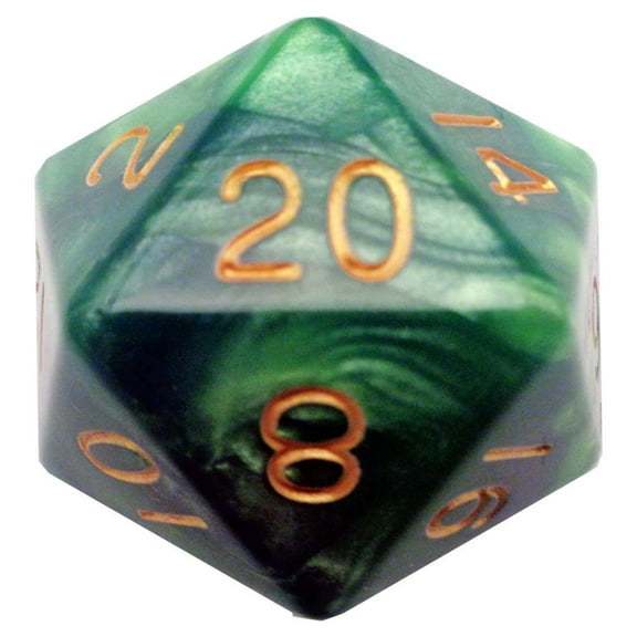 Metallic Dice Games d20 Single 35mm Mega GRltgr w/GD #