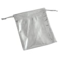 thumbnail image 1 of Metallic Drawstring Pouch Medium Silver (Dozen), 1 of 1