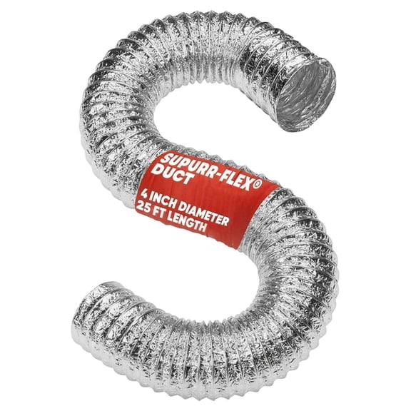 Metallic Duct, Multi Layer, Super Flexible, 4" x 25', Silver (F0425)