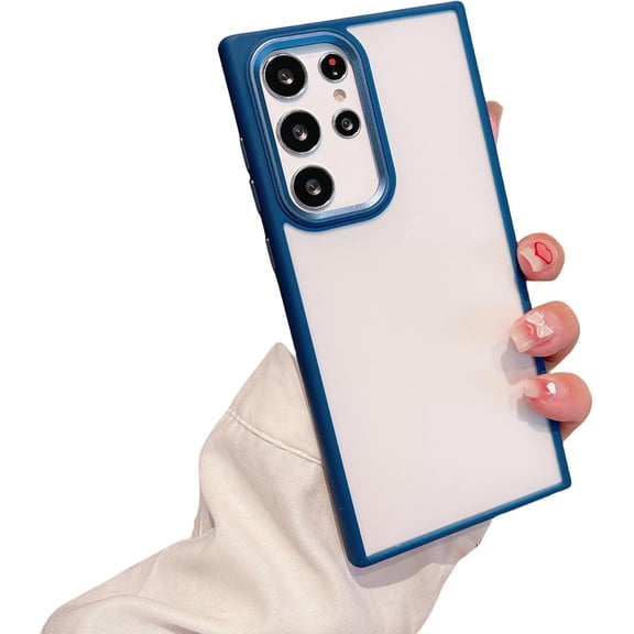 Metallic Eagle Eye Frosted case, Minimalist Design, Drop-Proof, Multiple Colours Available, for Samsung Galaxy S23 S22 S21 Ultra Plus Note20 Phone Case (Blue 1,S23 Ultra)