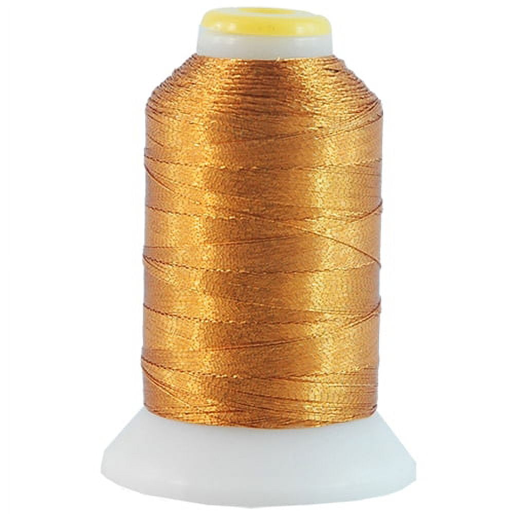 Metallic Embroidery Thread, No. L4 - Light Gold, 500 Meter Cones (550  Yards), 25 Brilliant Shiny Colors