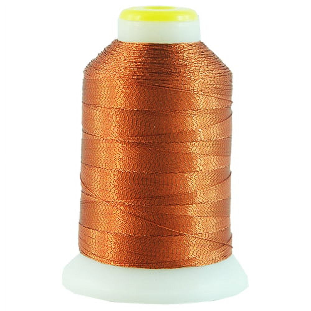 Metallic Embroidery Thread | No. L61 - Light Green | 500 Meter Cones (550  Yards) | 25 Brilliant Shiny Colors | For Machine Embroidery
