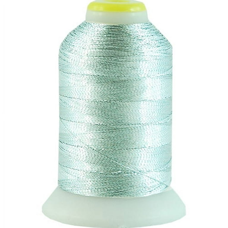 Metallic Embroidery Thread | No. L66 - Blue Ice | 500 Meter Cones (550  Yards) | 25 Brilliant Shiny Colors | For Machine Embroidery