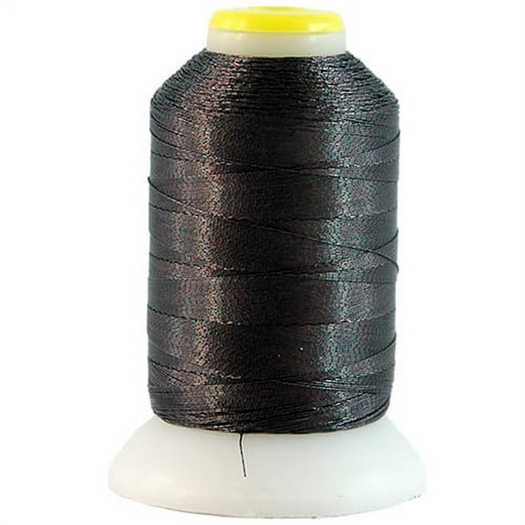 Metallic Embroidery Thread | No. L95 - Dark Brown | 500 Meter Cones (550 Yards) | 25 Brilliant Shiny Colors | For Machine Embroidery