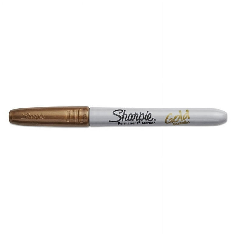 Metallic Fine Point Permanent Markers, Fine Bullet Tip, Gold, Dozen Metallic Fine Point Permanent Markers, Fine Bullet Tip, Gold, Dozen