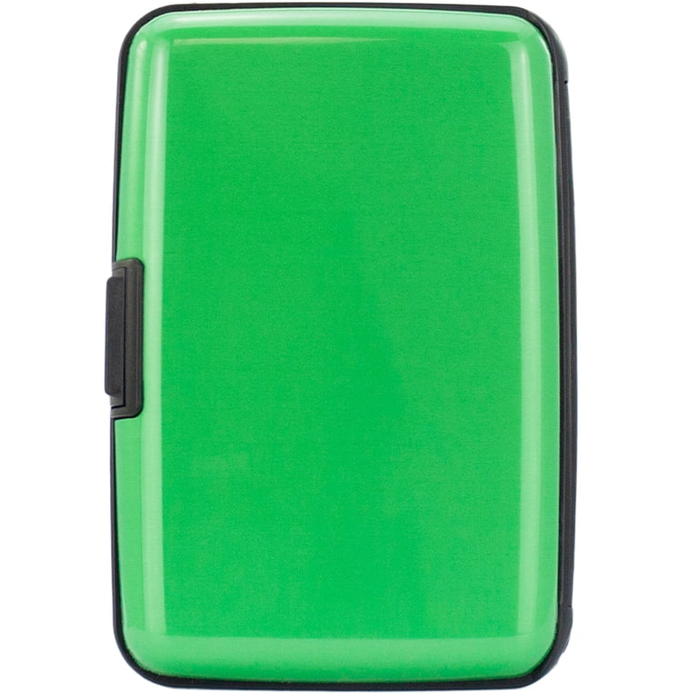 Metallic Finish RFID Aluminum Wallet / Card Holder (Lime Green