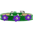 thumbnail image 1 of Metallic Flower Ice Cream Collar Emerald Green With Metallic Flowers Size Purple 20, 1 of 2