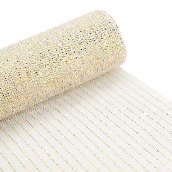 Metallic Foil Deco Mesh Ribbon,10 Inch x10 Yards Wreath Mesh Roll, Flexible Craft Mesh Fabric, Floral Supply for Christmas, Valentine, Easter Wreath Making, Porch Door & Holiday Party Decor,1 Roll
