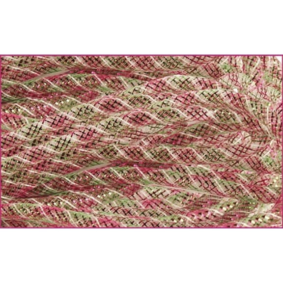 Metallic Foil Flex Tubing, 8mm x 30 Yards, Fuchsia Lime Green White RE3026M6