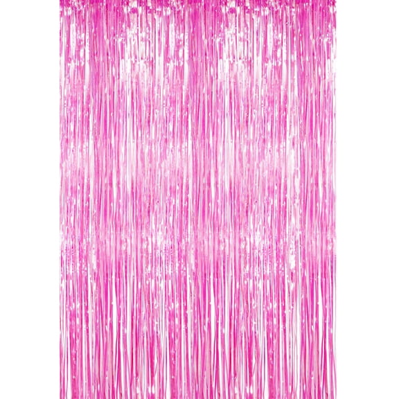 Metallic Foil Fringe Curtain Photo Backdrop Tinsel Party Decor