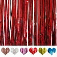 thumbnail image 1 of Metallic Foil Fringe Curtains Tinsel Curtain Photo Backdrop Birthday Party Decoration, 1 of 7