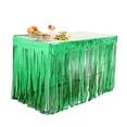 thumbnail image 1 of Metallic Foil Fringe Table Skirt, 108 X 29 inch Tinsel Table Skirt for Baby Showers Wedding Birthday Party(Green), 1 of 5