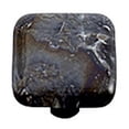 thumbnail image 1 of Metallic Fractures Black Square Glass Cabinet Knob - Aluminum Post - 1.5 X 1.5 X 1 in., 1 of 1