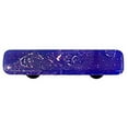 thumbnail image 1 of Metallic Fractures Cobalt Blue Rectangle Glass Cabinet Pull - Aluminum Post, 1 of 1
