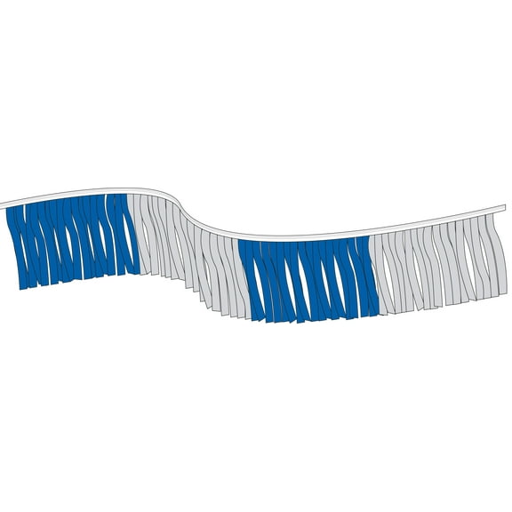 SSWBasics Metallic Fringe Pennant - Blue/Silver - 120'L