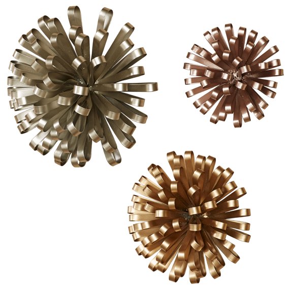 Metallic Fusion Wall Accents Multi Metallic Set of Three 3