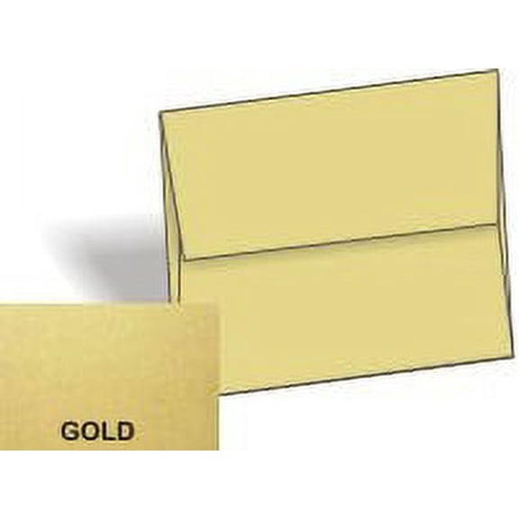 Metallic GOLD A2 Envelopes 32T - 50 PK -- Shimmer-like A2 (4-3/8-x-5-3/4) 4X5 holds paper folded 4-ways -Great Invitation, Response and DIY Greeting Envelopes