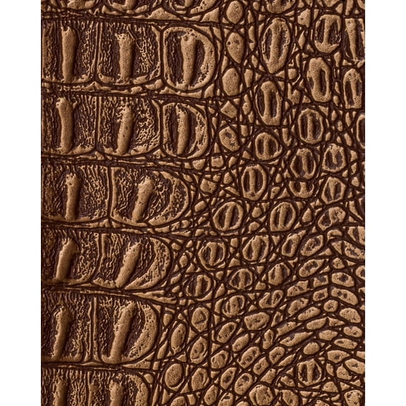 Burlap Fabrics Metallic Gator Faux Leather Copper - 54 Inch Wide Premium Metallic Embossed Sold by the Yard