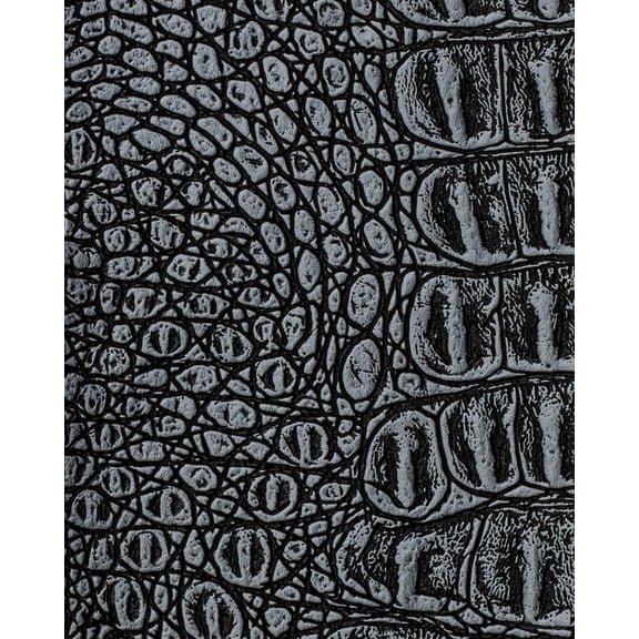 Burlap Fabrics Metallic Gator Faux Leather Pewter Metallic - 54 Inch Wide Premium Metallic Embossed Sold by the Yard