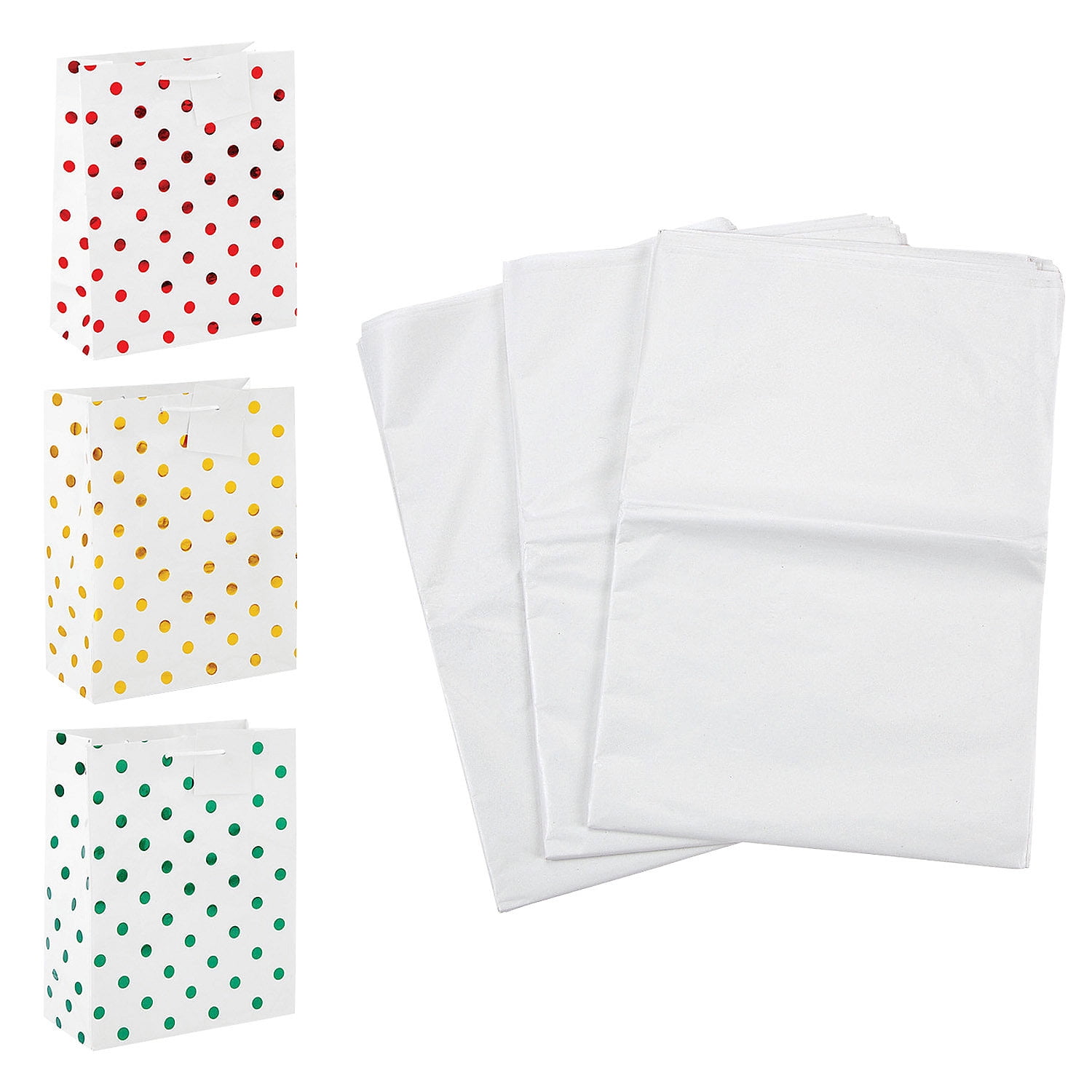 Metallic Gift Bags & Tissue Paper Kit 72 Pieces