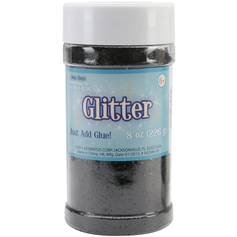 Metallic Glitter 8oz-Black, Pk 3, Sulyn