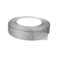 thumbnail image 1 of Metallic Glitter Fabric Ribbon,0.39 Inch X 24 Yards Glitter Ribbon For Wrapping,Glitter Metallic Ribbon For Gift Wrapping,Fabric Ribbon For Crafts, Sewing,Christmas,Easter,Valentines Day,Silver, 1 of 4