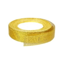 Metallic Glitter Fabric Ribbon,0.39 Inch X 24 Yards Glitter Ribbon For Wrapping,Glitter Metallic Ribbon For Gift Wrapping,Fabric Ribbon For Crafts, Sewing,Christmas,Easter,Valentines Day,Gold