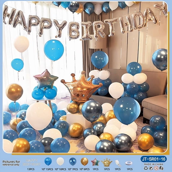 Metallic Gloss Crown Balloon Set - Elegant Party Decorations for Birthdays and Weddings