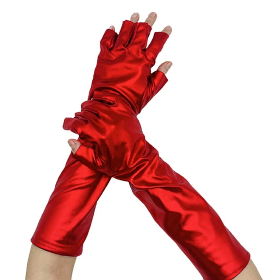 Metallic Gloves Nightclub Gloves Cosplay Half Finger Metallic Gloves Party Accessory Halloween Gloves for Christmas