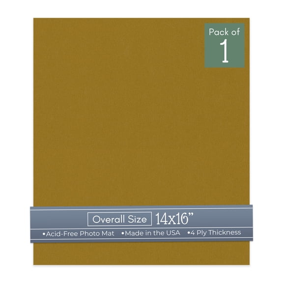 Metallic Gold 14x16 Uncut Art Mat Board - No Opening - 1 Mat