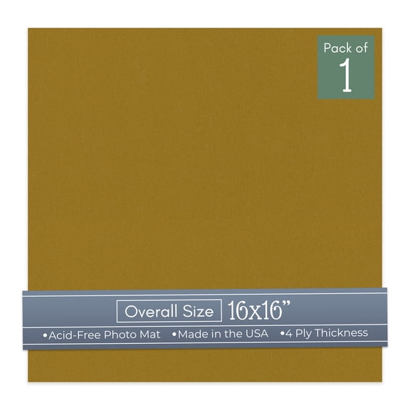 Metallic Gold 16x16 Uncut Art Mat Board - No Opening - 1 Mat