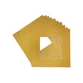 thumbnail image 1 of Metallic Gold Acid Free 7x7 Square Picture Frame Mat with White Core Bevel Cut for 5x5 Pictures -, 1 of 3