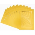 thumbnail image 1 of Metallic Gold Acid Free 8x10 Picture Frame Mats with White Core Bevel Cut for 5x7 Pictures - Fits, 1 of 4