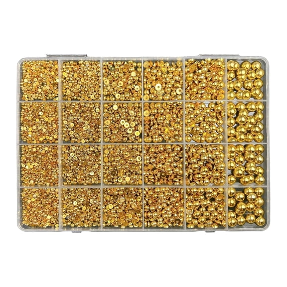Metallic Gold Flatback Gems, Resin Jelly Stones for Nails Makeup Tumblers Diy Crafting Bedazzling Projects, Multi-Size Rhinestones Kit for Jewelry Accessories Home Decorations