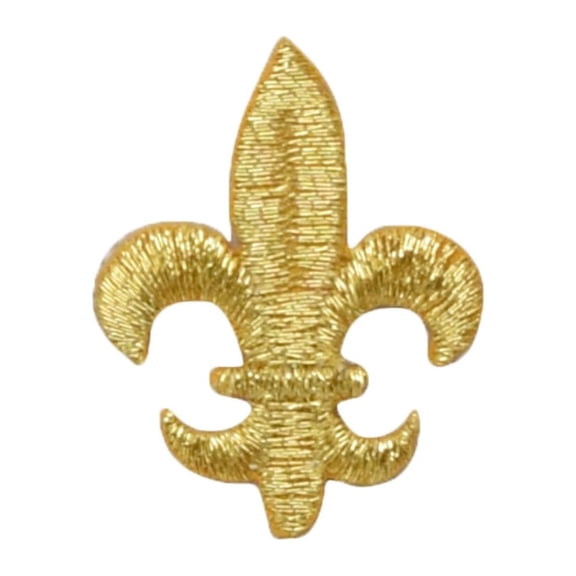 Metallic Gold Fleur De Lis Embroidered Iron on Patch