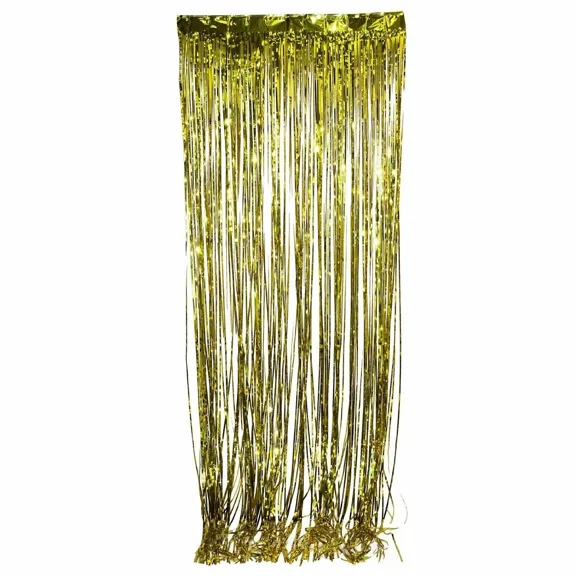 Metallic Gold Fringe Curtain 3 Ft X 8Ft