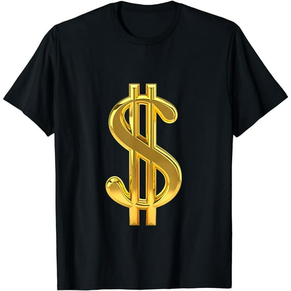Metallic Gold Money Sign Dollar Bills Moolah T- Shirt