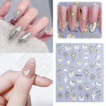 Metallic Gold Nail Stickers Self Manicure Decals for DIY Nail Design for Girls