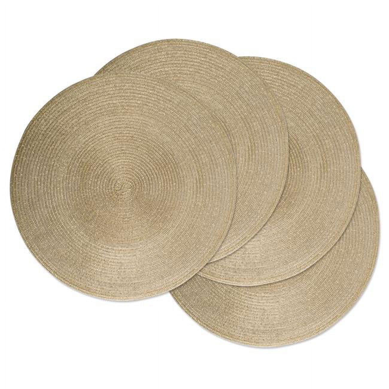 Gold Round Woven Polypropylene Placemats, Set of Four
