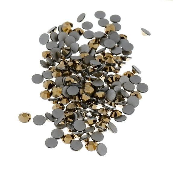 Bead Landing Metallic Gold SS20 Glass Flatback Rhinestones - 4.7mm Faceted Gems for Jewelry, Crafts & DIY Embellishments, 12 Pack