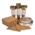 thumbnail image 1 of Metallic Gold Tableware Kit for 48 Guests, Party Supplies, Party Supplies, 396 Pieces, 1 of 1
