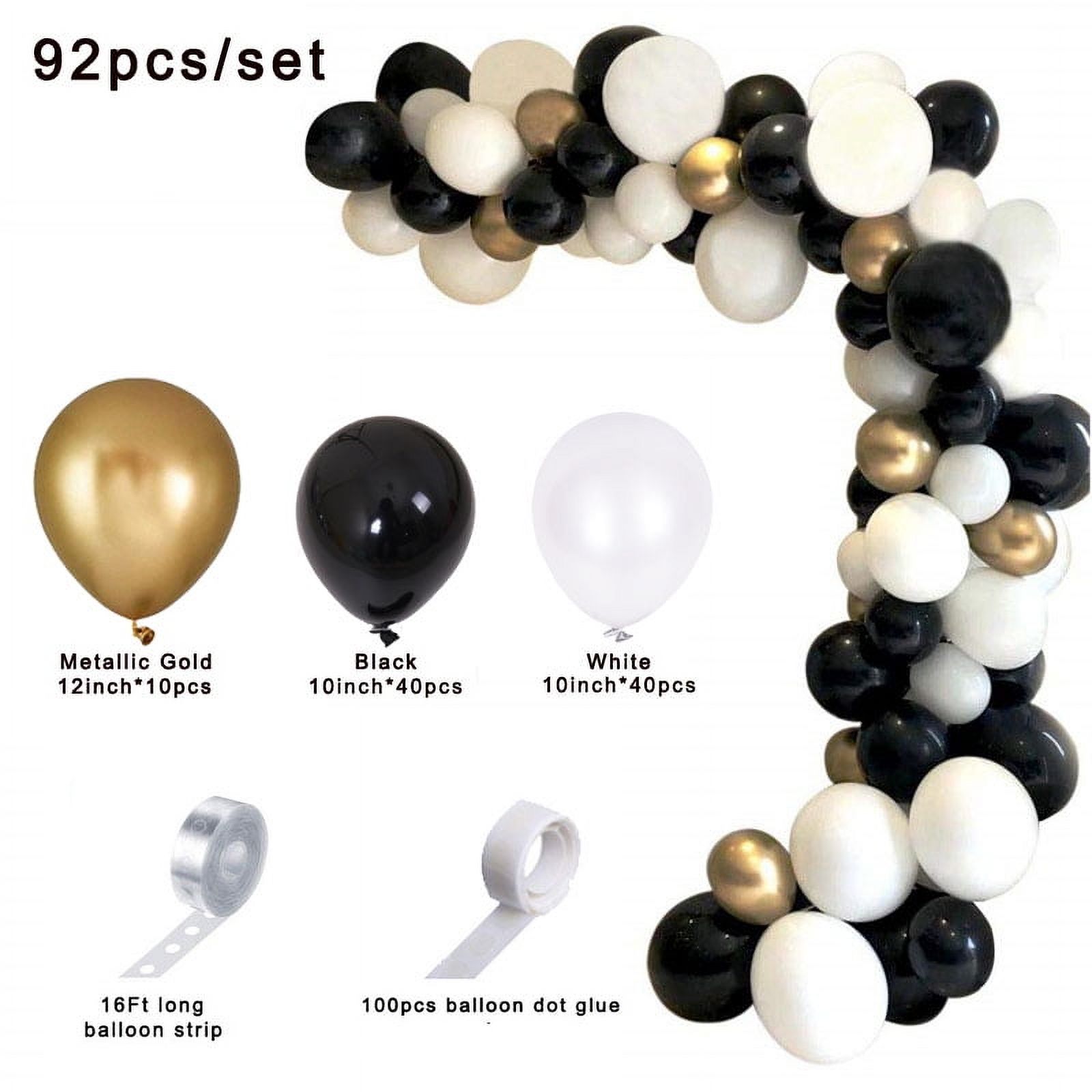 Metallic Gold and Silver Black Balloon Garland Arch Kit for Wedding ...