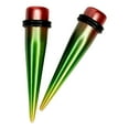 thumbnail image 1 of Metallic Gradient Rasta Color Acrylic O-ring Ear Tapers, 1 of 2